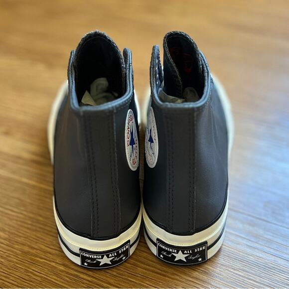 NEW Womens Size 7 Converse Chuck Taylor All Star Leather High Top Dark Grey Shoe - Picture 7 of 10